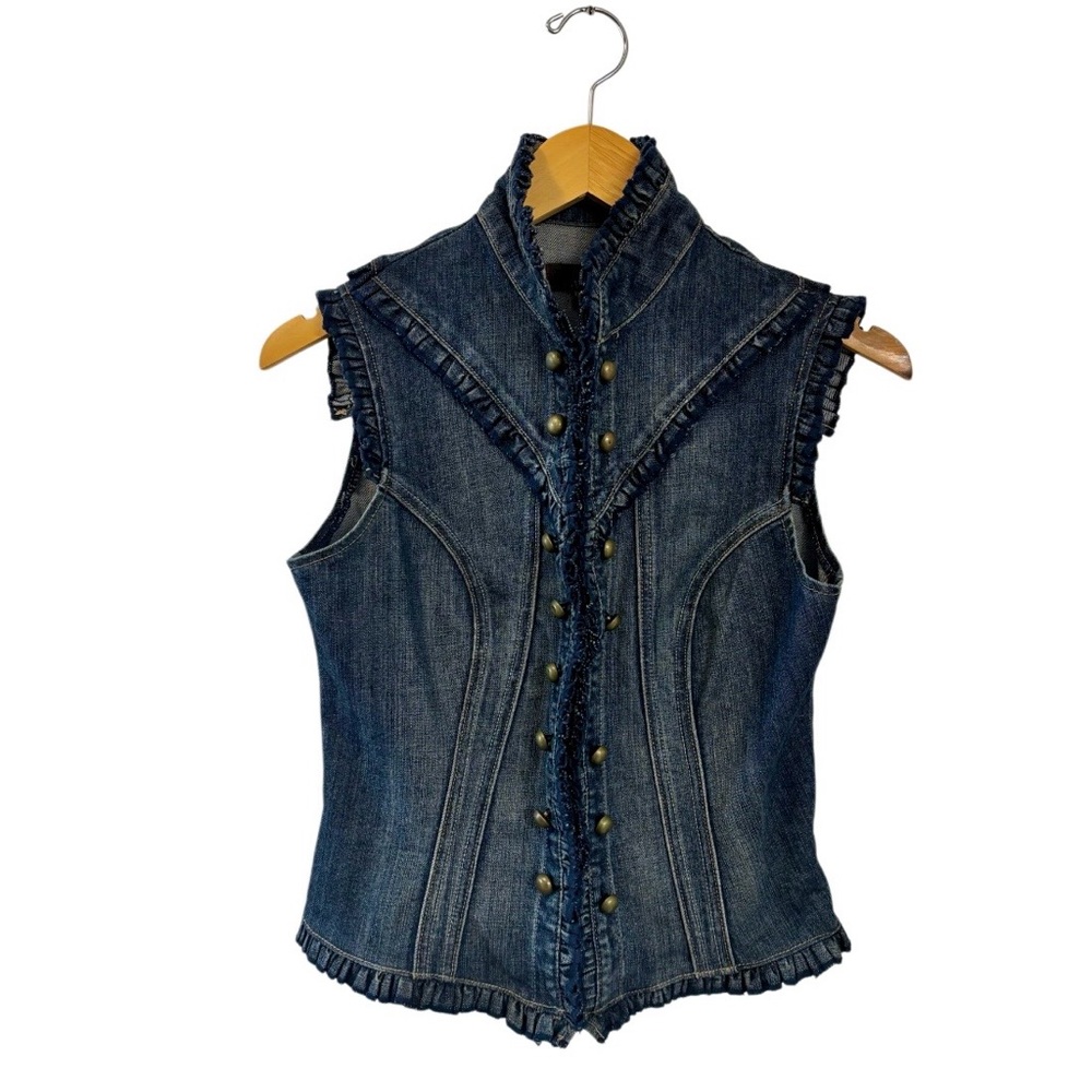 Vintage Y2K UB Jeans Military Style Denim Vest